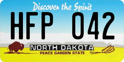 ND license plate HFP042