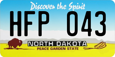 ND license plate HFP043