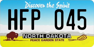 ND license plate HFP045