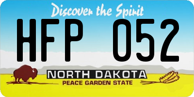 ND license plate HFP052