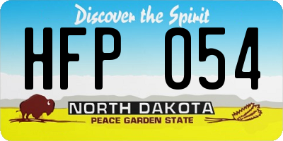 ND license plate HFP054