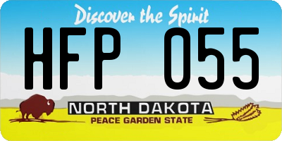 ND license plate HFP055