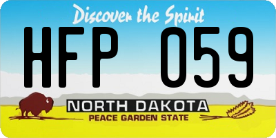 ND license plate HFP059