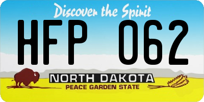 ND license plate HFP062
