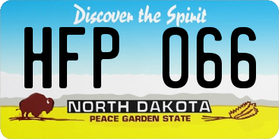 ND license plate HFP066