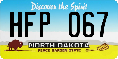 ND license plate HFP067