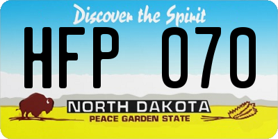 ND license plate HFP070