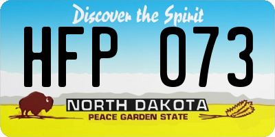 ND license plate HFP073
