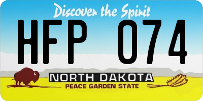 ND license plate HFP074
