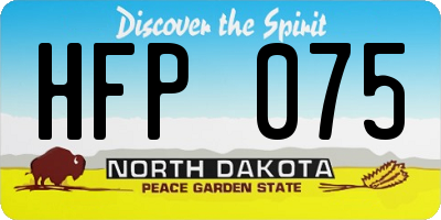 ND license plate HFP075
