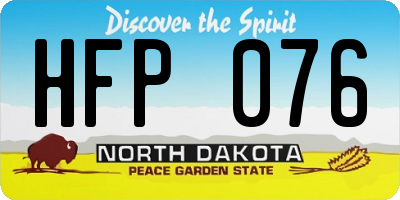 ND license plate HFP076