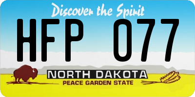 ND license plate HFP077