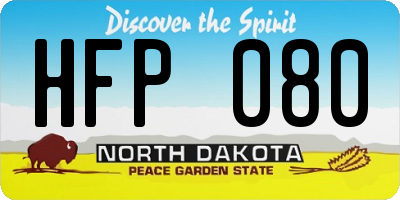 ND license plate HFP080