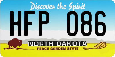 ND license plate HFP086