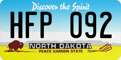 ND license plate HFP092