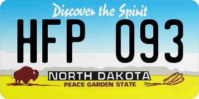 ND license plate HFP093