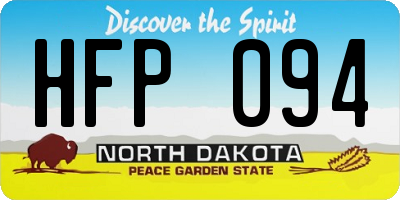 ND license plate HFP094