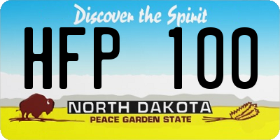 ND license plate HFP100