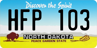 ND license plate HFP103