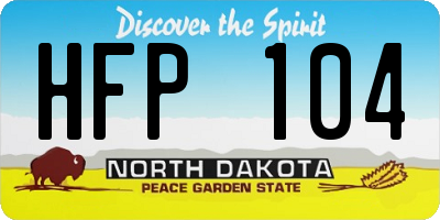 ND license plate HFP104