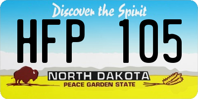 ND license plate HFP105