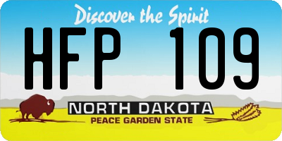 ND license plate HFP109