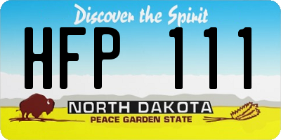 ND license plate HFP111