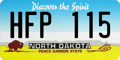 ND license plate HFP115