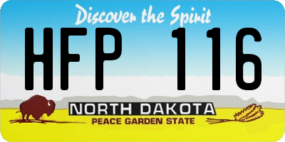ND license plate HFP116