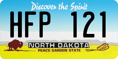 ND license plate HFP121