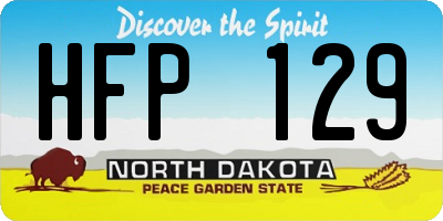 ND license plate HFP129