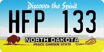 ND license plate HFP133