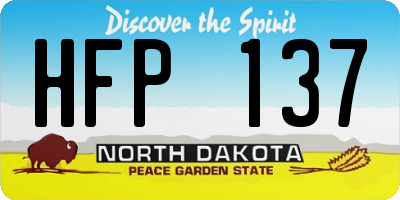 ND license plate HFP137
