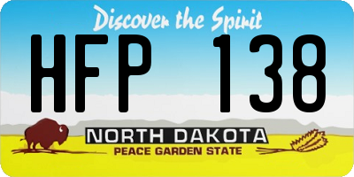 ND license plate HFP138