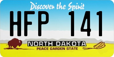 ND license plate HFP141
