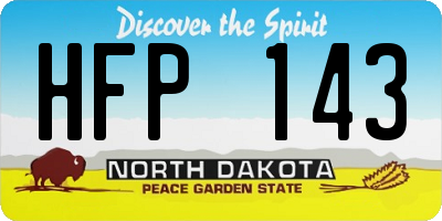 ND license plate HFP143