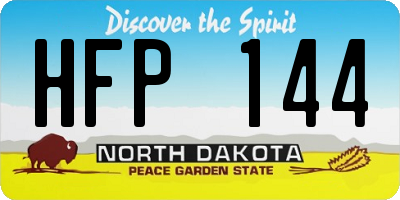 ND license plate HFP144