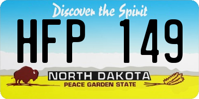 ND license plate HFP149