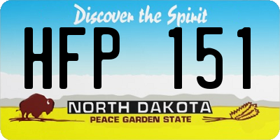 ND license plate HFP151