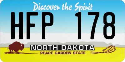 ND license plate HFP178