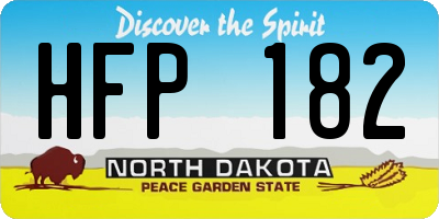 ND license plate HFP182