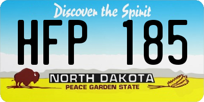 ND license plate HFP185