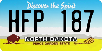 ND license plate HFP187