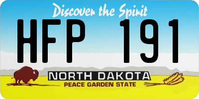 ND license plate HFP191