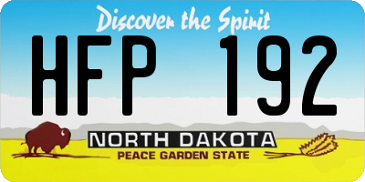 ND license plate HFP192