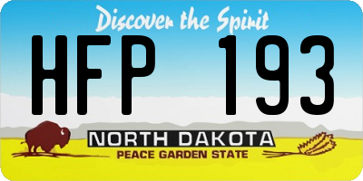 ND license plate HFP193