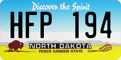 ND license plate HFP194