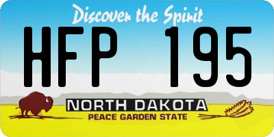ND license plate HFP195