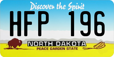 ND license plate HFP196