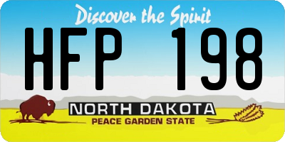 ND license plate HFP198